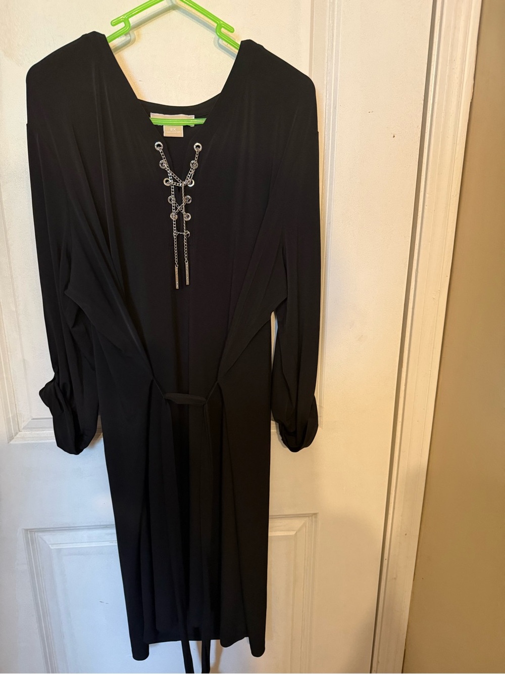 MICHAEL Michael Kors Black Long Sleeve Dress with Chain Accent